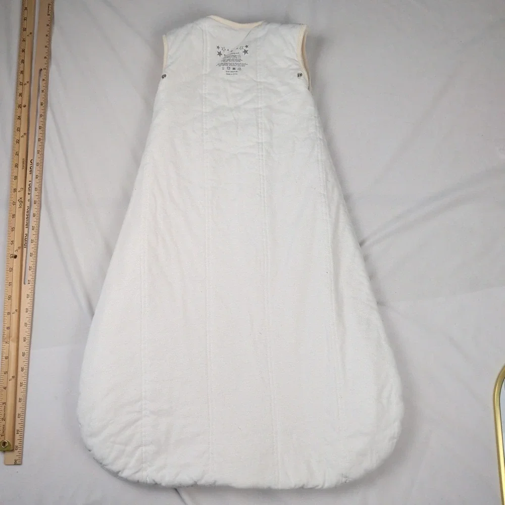 BabyinaBag Minky Dot Sleep Sack Cream Wearable Blanket Medium Earthwalk Design